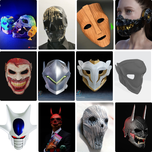 Scary Masks STL Bundle | 100+ Terrifying 3D Printable Mask Designs for Cosplay & Halloween